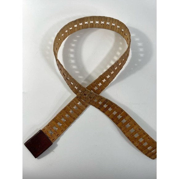 Vintage wooden bamboo leather buckle - Picture 6 of 6